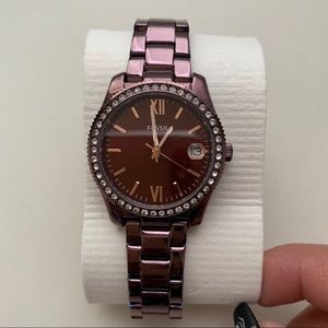 FOSSIL Purple/Wine Stainless Steel Watch